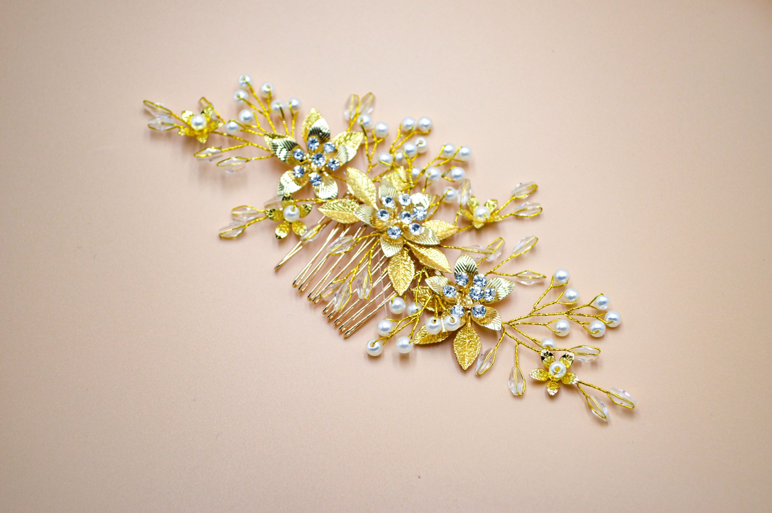 floral bridal headpiece - handcrafted bridal accessory by ASBADI