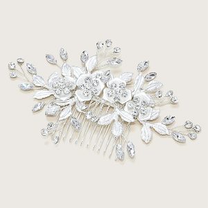 floral bridal headpiece - handcrafted bridal accessory by ASBADI