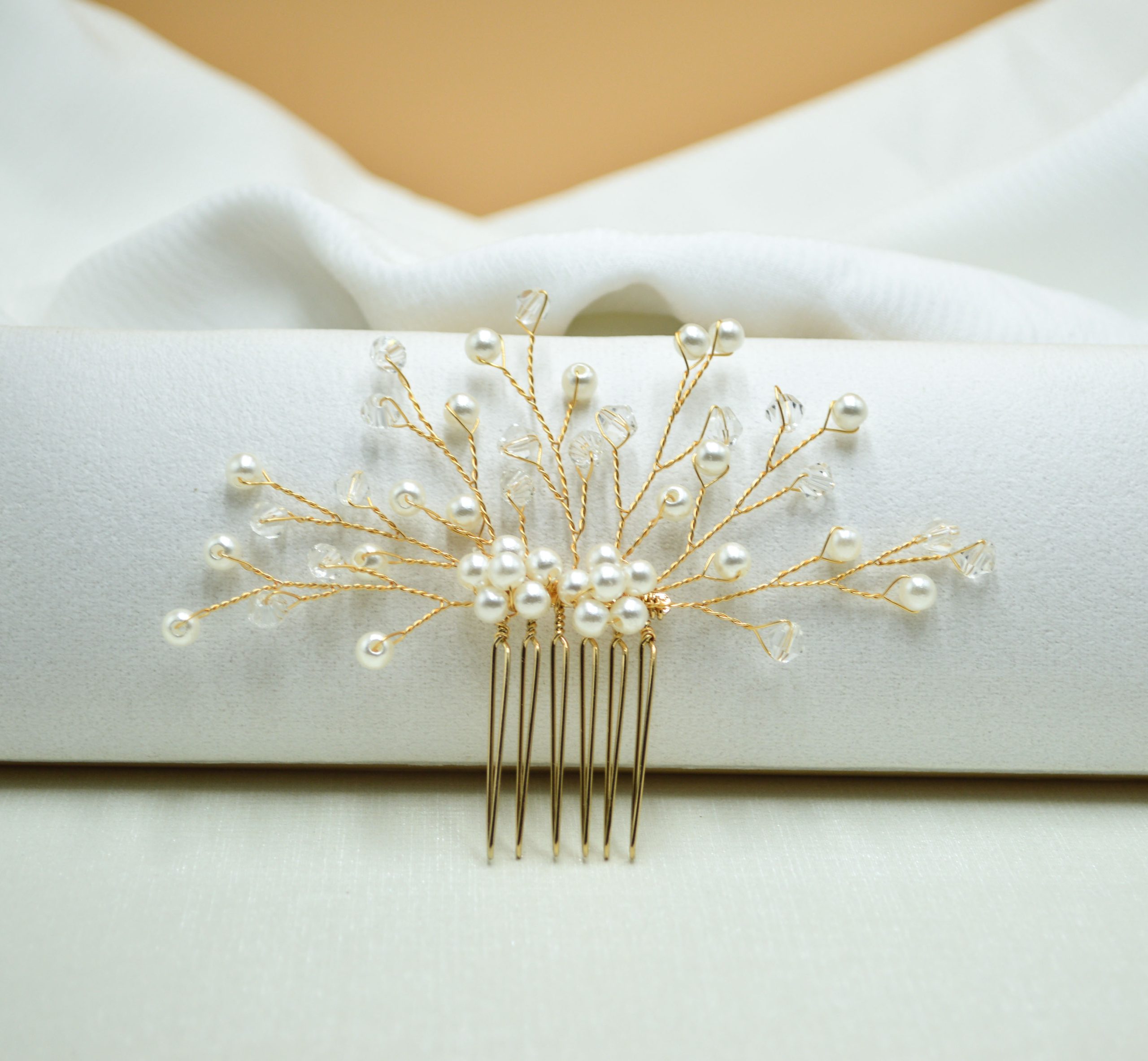 floral bridal headpiece - handcrafted bridal accessory by ASBADI