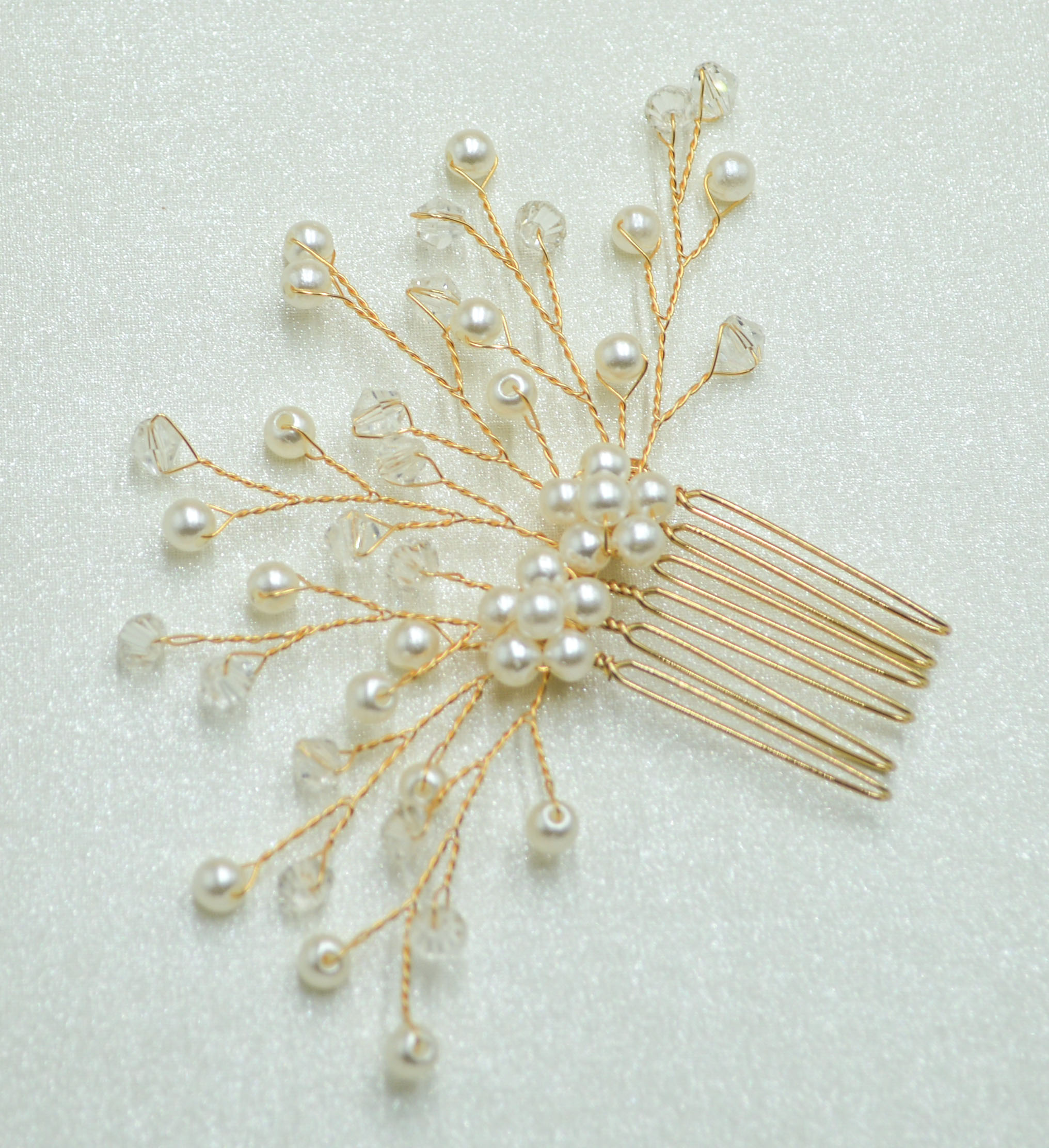 floral bridal headpiece - handcrafted bridal accessory by ASBADI