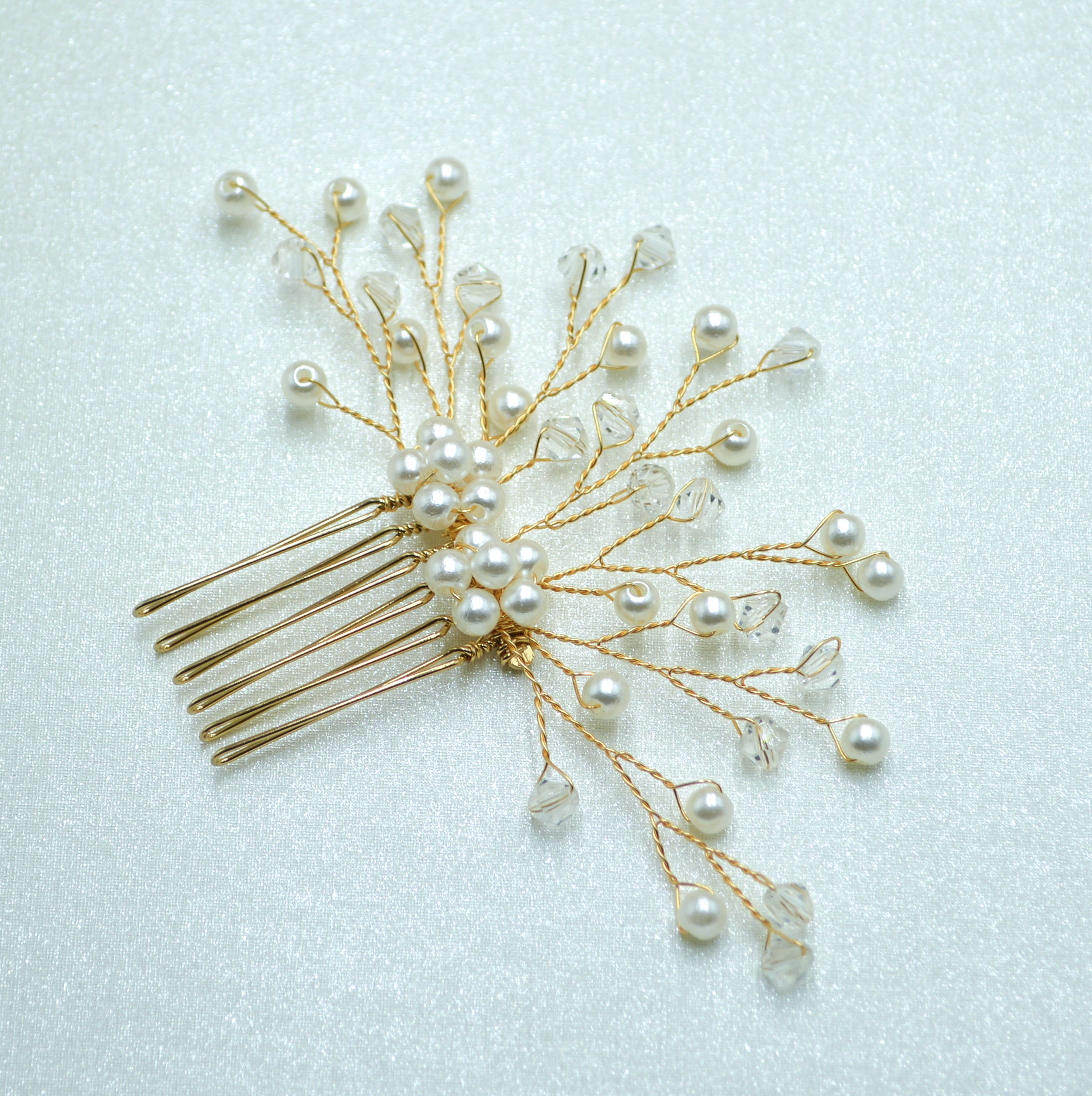 floral bridal headpiece - handcrafted bridal accessory by ASBADI
