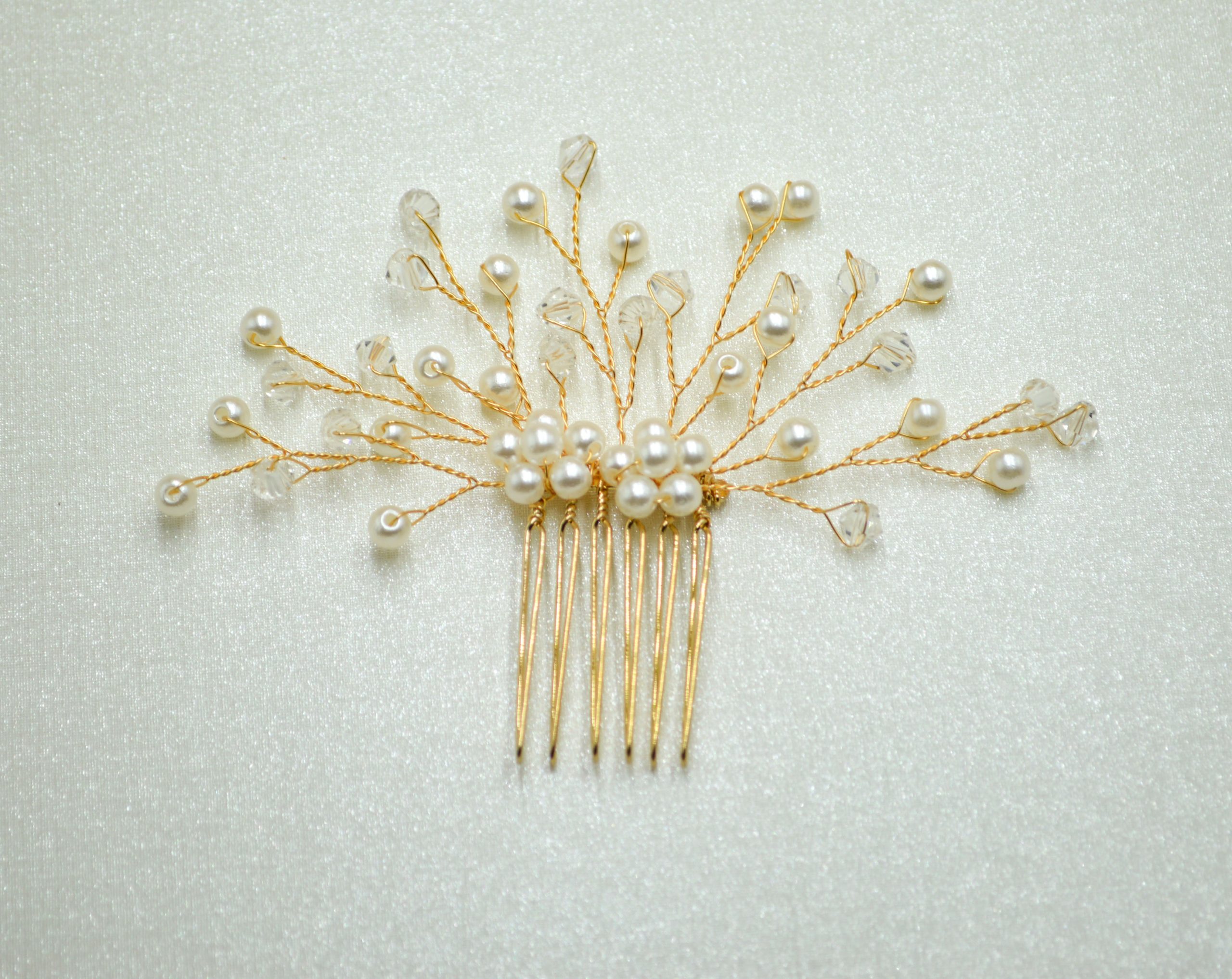 floral bridal headpiece - handcrafted bridal accessory by ASBADI