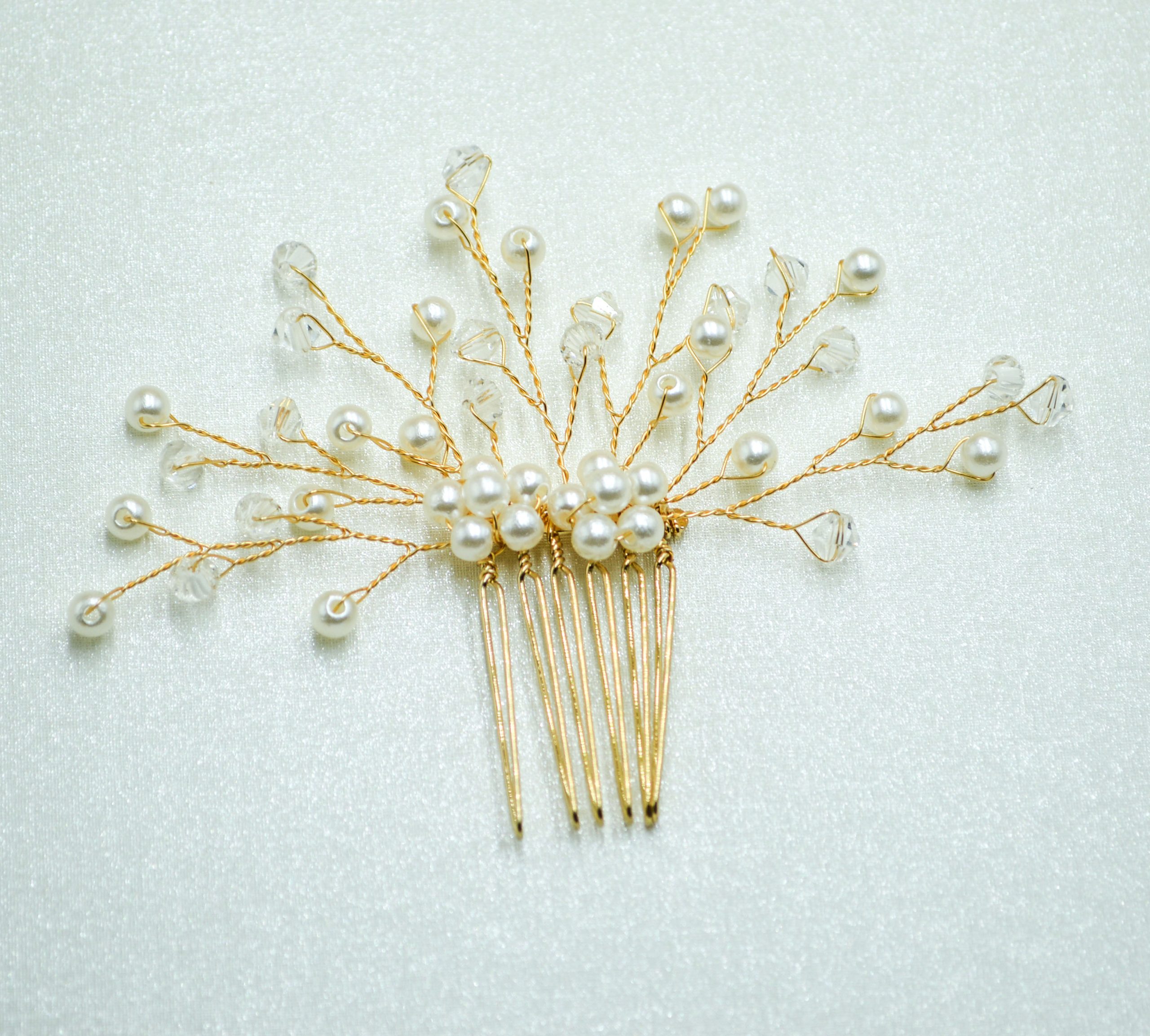 floral bridal headpiece - handcrafted bridal accessory by ASBADI