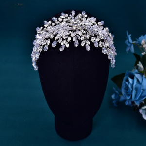 pearl rhinestone tiara headband flower girl - ASBADI