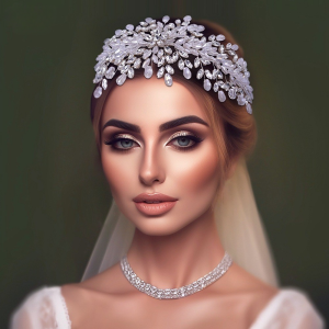 pearl rhinestone tiara headband flower girl - ASBADI