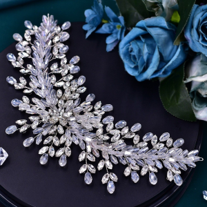 pearl rhinestone tiara headband flower girl - ASBADI